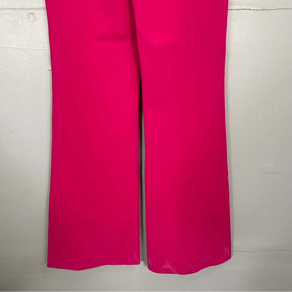 Diane Von Furstenberg Joan Wide Leg Pants Trouser Fuchsia Pink Flare Women Sz 6 - Picture 9 of 11
